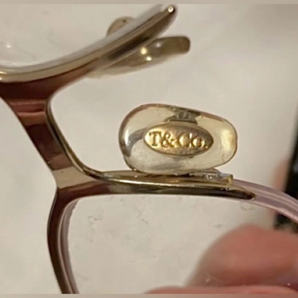 Tiffany & CO Metal Eyeglass Frames Heart & Twist shaped upper shank - Gold Color
